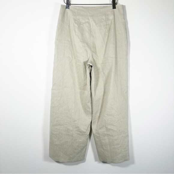VINCE Crop Wide Leg Pant Light Dove Grey Linen Blend Stretch Size 2 - Picture 3 of 13
